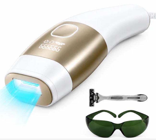 IPL Laser Hair Removal Device with Ice Cooling Technology | 999,999 Flashes | Permanent Hair Reduction | Painless Home Use Hair Remover for Women & Men