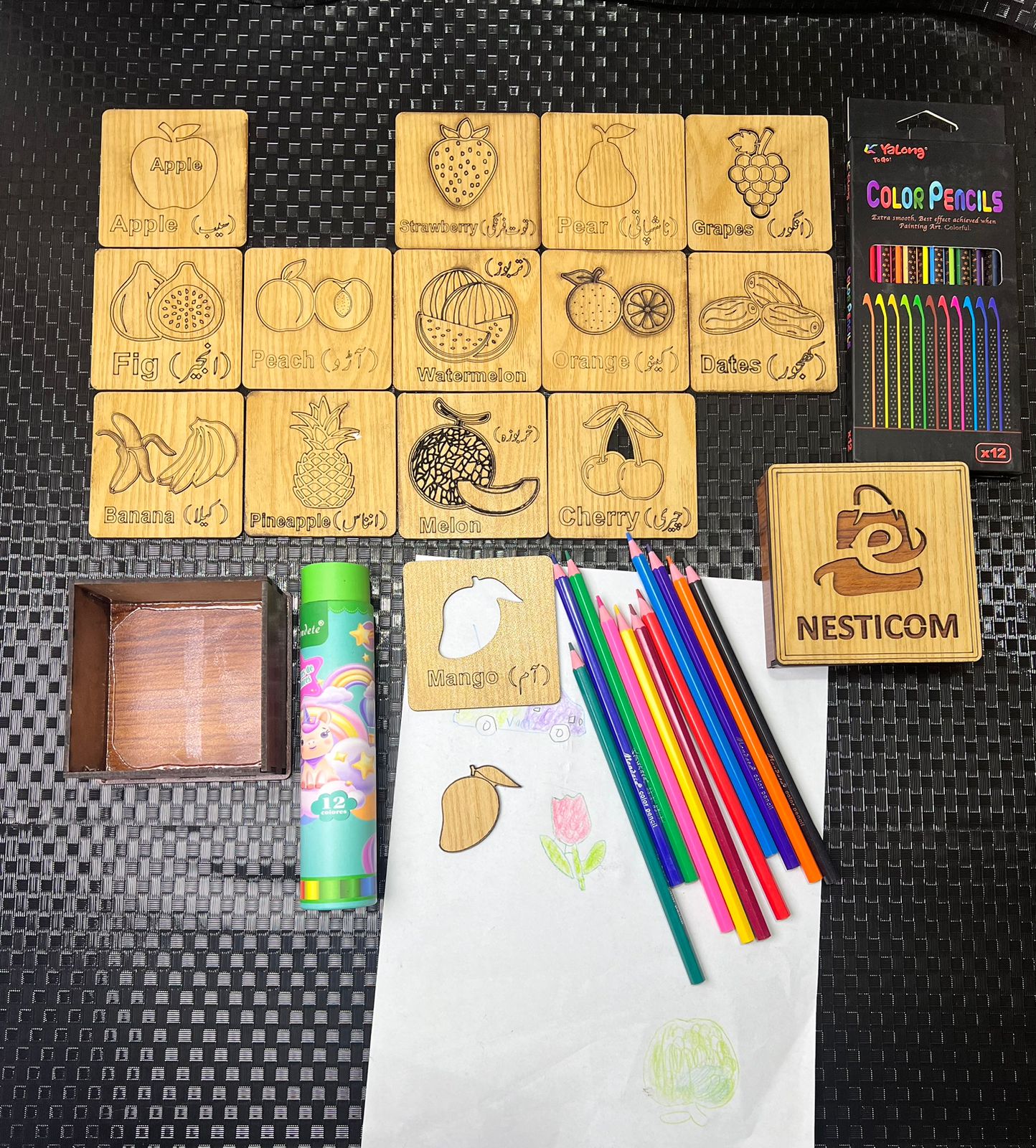 Nesticom A–Z Alphabet Set + FREE Animal Set + Free Color Pencils