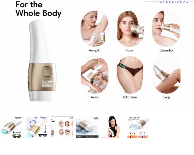 IPL Laser Hair Removal Device with Ice Cooling Technology | 999,999 Flashes | Permanent Hair Reduction | Painless Home Use Hair Remover for Women & Men