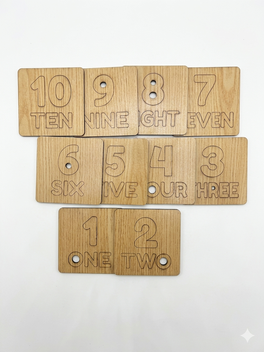 Nesticom Wooden Number Tracing Stencils (1-10)