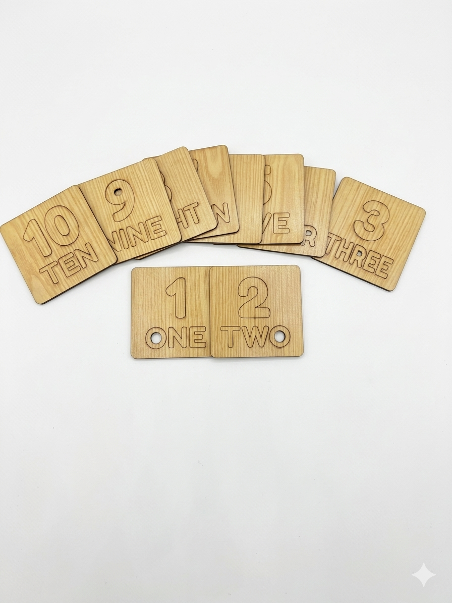 Nesticom Wooden Number Tracing Stencils (1-10)