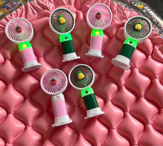 Nesticom Portable Rechargeable Mini Fan Fruit with LED Glow – Ultra-Quiet 3-Speed Handheld Fan for Travel, Office & Outdoor