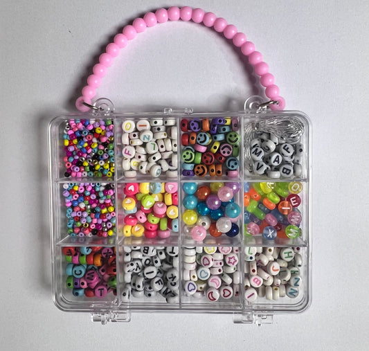 DIY Colorful Beads Jewelry Making Kit for Girls | Letter Beads + Smiley Beads + Pearl Beads | Bracelet & Necklace Making Set | Creative Activity Kit for Kids | Best Gift for Girls Age 3+