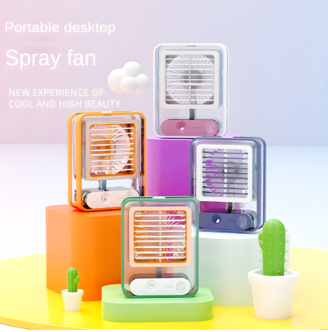 USB Rechargeable Mist Fan – Touch Control Air Cooler & Humidifier