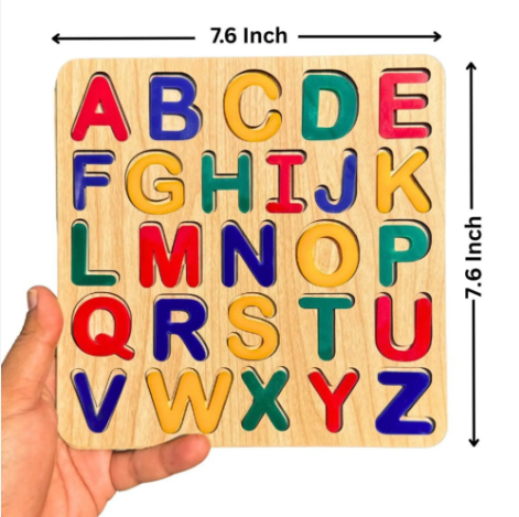 Nesticom Montessori 5-in-1 Wooden Puzzle Board Set | Capital ABC + Small abc + Numbers 0-20 + Shapes + Urdu Alphabets | Educational Learning Toy for Kids | Toddler Activity Board | Best Gift for Children Age 2-8