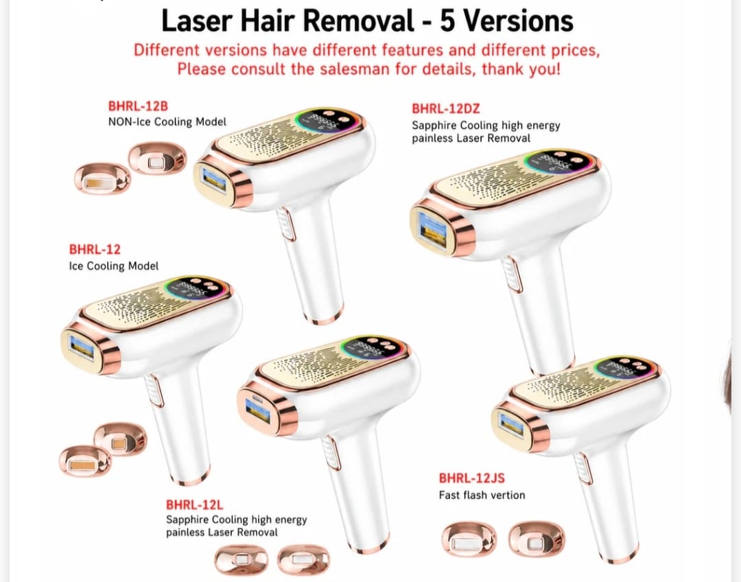 Professional Sapphire Ice Cooling IPL Laser Hair Removal Device | 1,000,000 Flashes | High Energy Painless Permanent Hair Reduction | Skin Sensor | Auto & Manual Mode | Women & Men