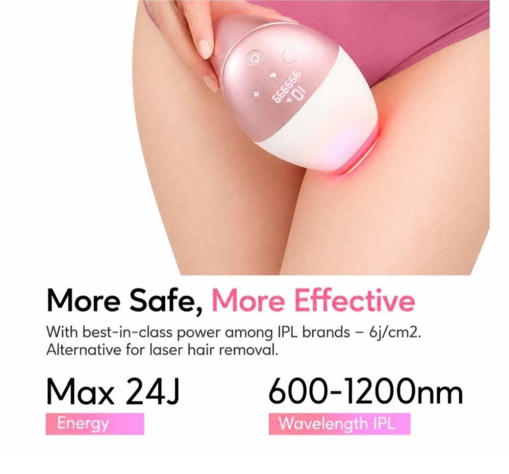 Professional IPL Hair Removal Device | Home Hair Reduction Machine | 24J High Energy | 600–1200nm Wavelength | For Women & Men