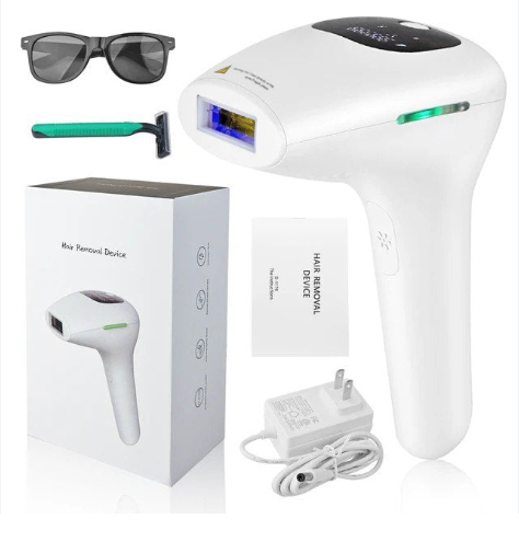 IPL Laser Hair Removal Device – Permanent Hair Removal Machine for Face & Body (With Glasses & Razor)